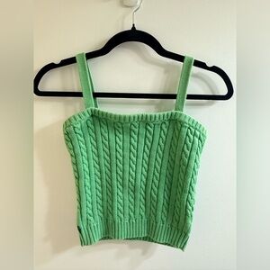 Ralph Lauren Mint Green Cable Knit Crop Top